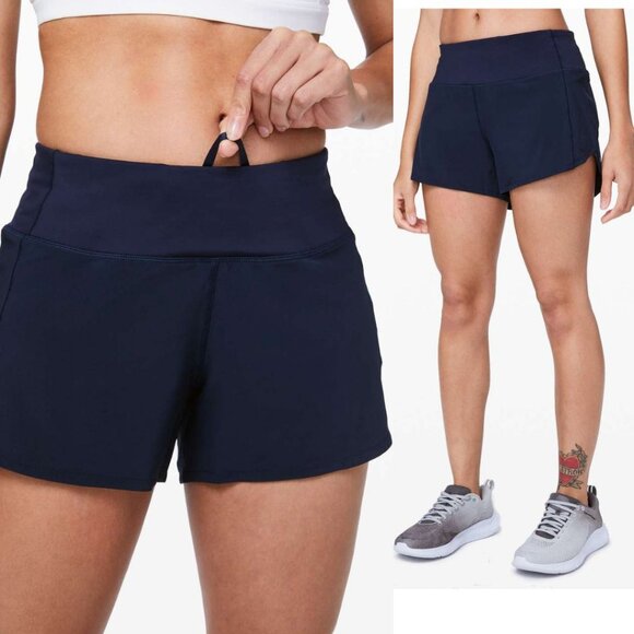 Lululemon - Speed Up Short Long *4" Updated Fit LW7AYMT | Size 2 | True Navy - Picture 1 of 10